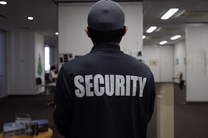 Security guard standing watch.